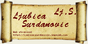 Ljubica Surdanović vizit kartica